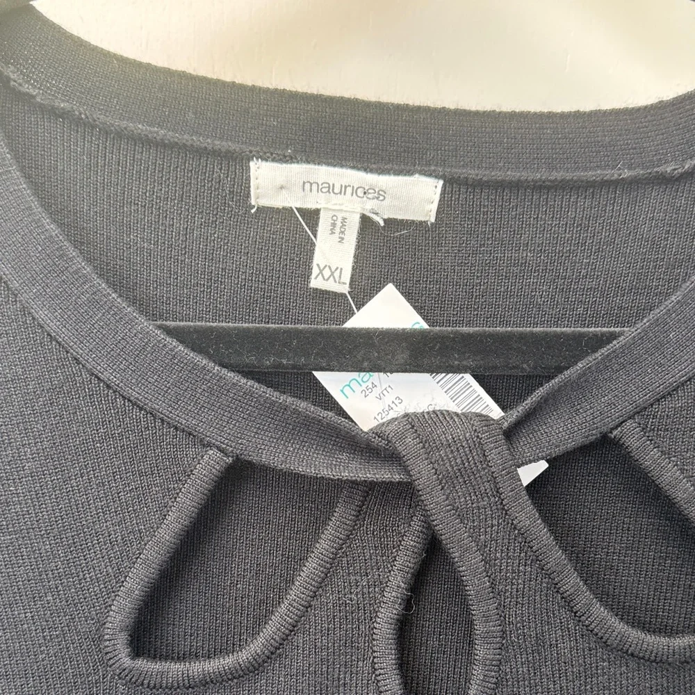 Maurices Black‎ Keyhole Neck Long Sleeve Sweater